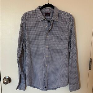 UNTUCKit Navy and Burgundy Checkered Shirt